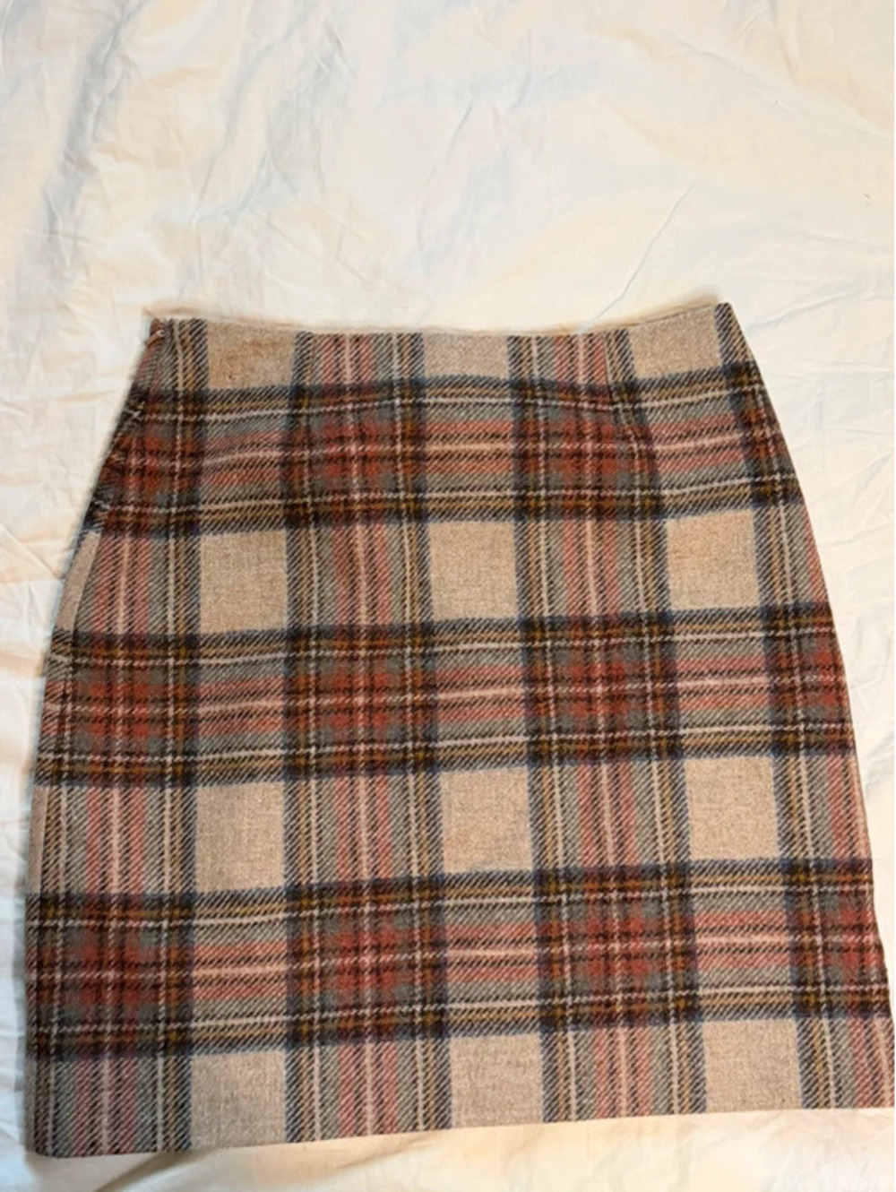 Boden 100% Wool Plaid Mini Skirt Brown Red 6 Dark Academia Schoolgirl Coquette - Picture 4 of 9
